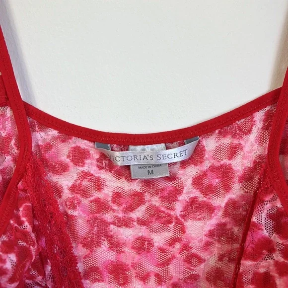 Victoria’s Secret Red Mesh Lace Cheetah Print Lingerie Teddy Dress Size M - Picture 5 of 7